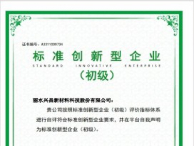 全縣首家！遂昌一企業(yè)通過國家級標準創(chuàng)新型企業(yè)認定